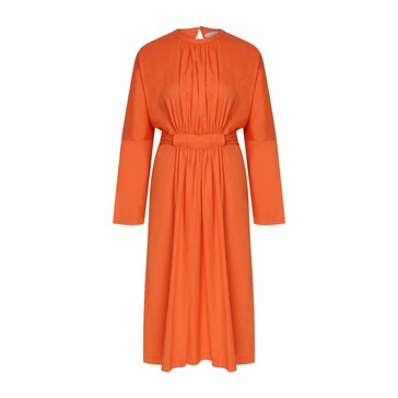 Martha Open Back Cotton Dress in Orange