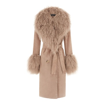 Manhattan Suede Trench Coat Taupe