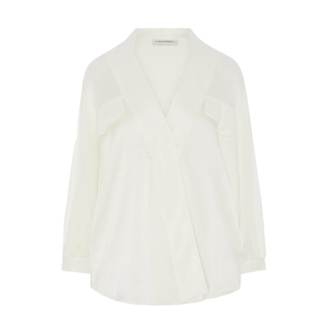 Jade Sandwashed Silk Sports Luxe Shirt - Ivory