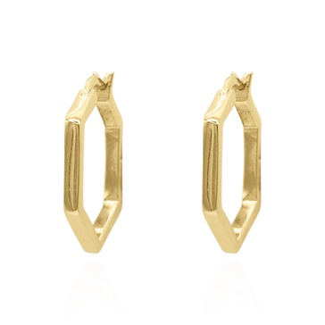 Deva Hexagon Hoop Earrings | Gold Plated