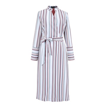 Striped Midi Wrap Dress