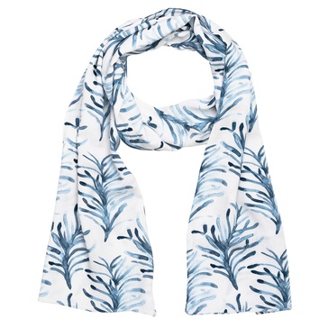 Azra Scarf Blue And White Floral Design