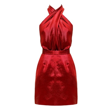 Amani Red Silk Mini Cocktail Dress