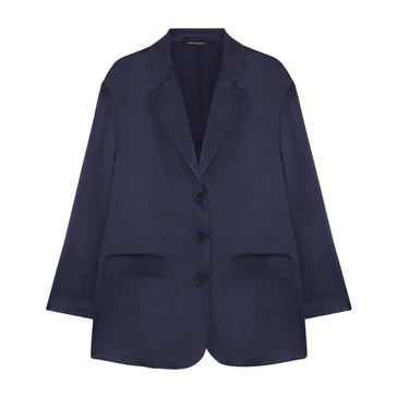 Gigi Silk Jacket - Navy