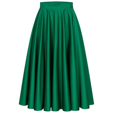 Green A-Line Midi Skirt