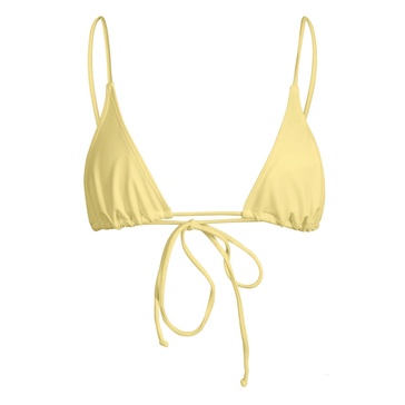 Sacred Tie Back Tassel Bikini Top - Colada Yellow