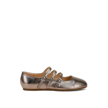 Macarina Triple Strap Mary Jane Sandals In Pewter