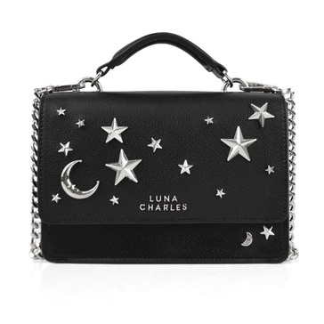 Nova Star Studded Handbag - Black & Silver