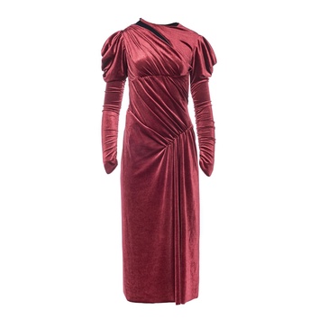 Zimil Draped Midi Dress Red Topaz