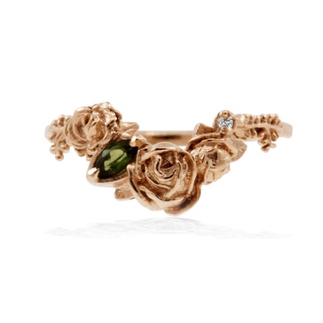 Rose Ring Diamond & Tourmaline – Rose Gold