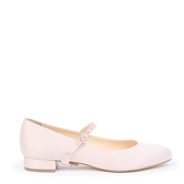 Recycled Rose Satin Ballet Flat + Twiggy Strap