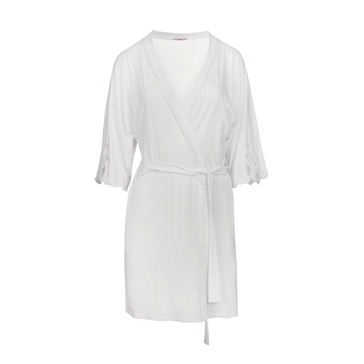 Elegant Peignoir - Lightweight Viscose & Lace Datail