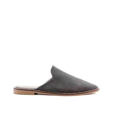 Lia Suede Mules In Light Grey