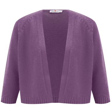 Cashmere Blend Bolero Cardigan - Dark Lilac