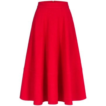 A-Line Skirt Wool-Blend Red