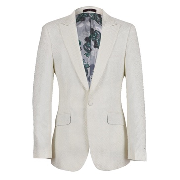 David Wej Signature Peak Lapel Blazer - Ivory