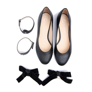 Customizable Black Ballet Flats