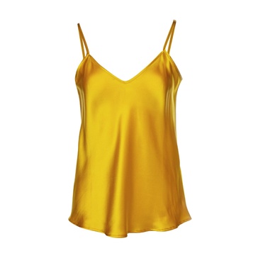 Vasiliki V-Neck Silk Camisole In Mimosa