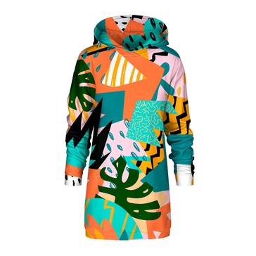 Tropical Abstract Oversize Hoodie Dress