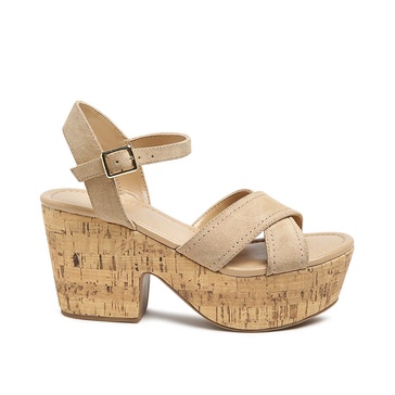 Ulla High Heeled Block Sandal Nude