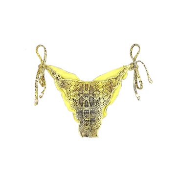 Yellow Snake Animal Print Bikini Tie-Side Bottom Sarita