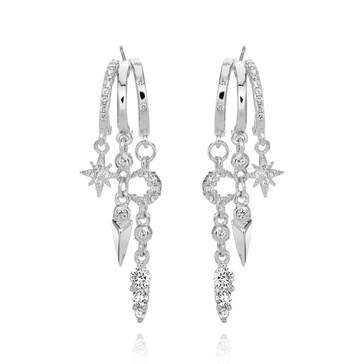 Nyx Stars & Moon Earrings- Silver