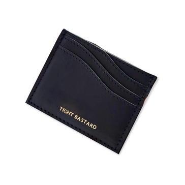 Black Leather Wave Card Holder - Tight Bastard