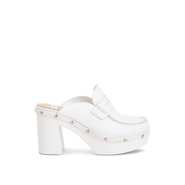 Lyrac Recycled Leather Platform Clogs In White