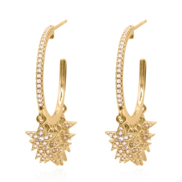 Lyra Star Hoop Earrings | Gold Plated