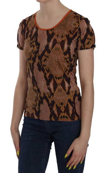 Just Cavalli Snake Skin Print Short Sleeve Top T-shirt