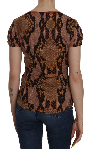 Just Cavalli Snake Skin Print Short Sleeve Top T-shirt