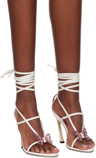 SSENSE Exclusive White Butterfly '105 Heeled Sandals