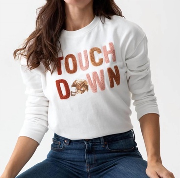 touchdown sweatshirt in ivory