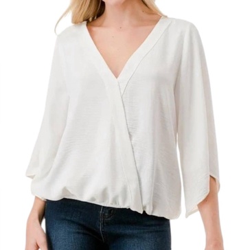 bell sleeve top in ivory