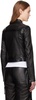 Black Guêpière Leather Biker Jacket