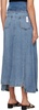 Blue Asymmetric Denim Midi Skirt