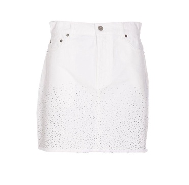 JW Anderson Embellished Hem Denim Mini Skirt