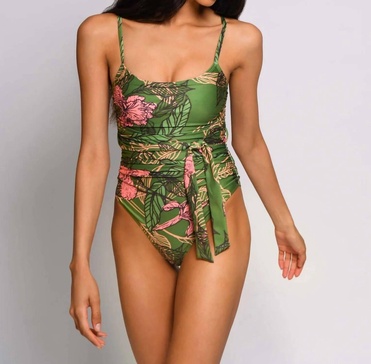 zenna one piece in green floral