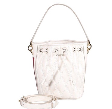 Bally Logo Plaque Quilted Drawstring Bucket Bag