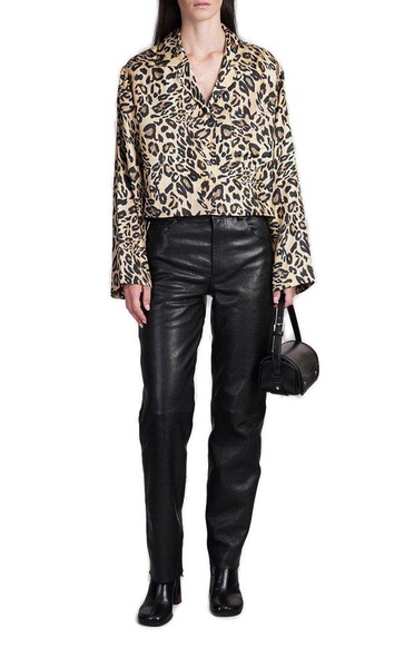 Nanushka Vally Leopard Printed Cropped Shirt