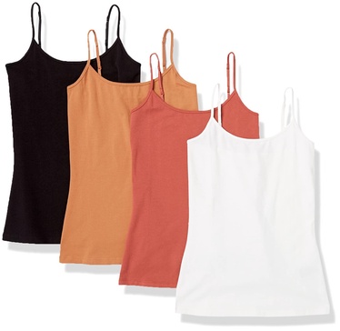 Amazon Essentials Women's Slim-Fit Camisole, Pack of 4