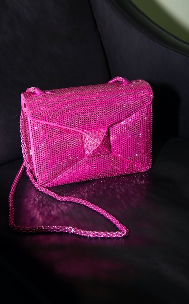 One Stud Crystal Embellished Bag