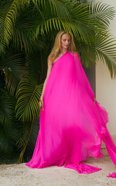 Asymmetric Silk Gown 