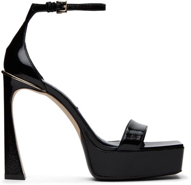 Black Square Toe Heeled Sandals