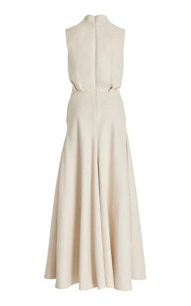 The Emelie Wrapped Silk Crepe Maxi Dress