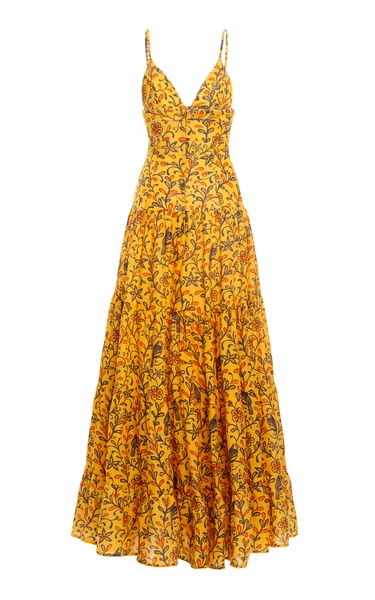 Narciso Tiered Printed Linen Maxi Dress