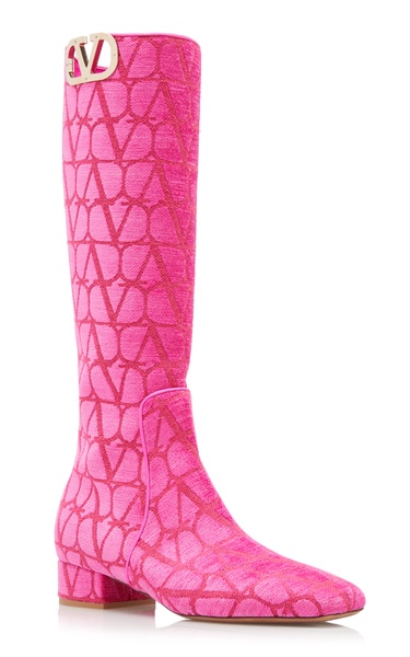 VLogo Jacquard Knee Boots