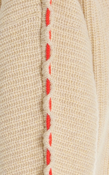 Cord-Detailed Oversized Wool Sweater