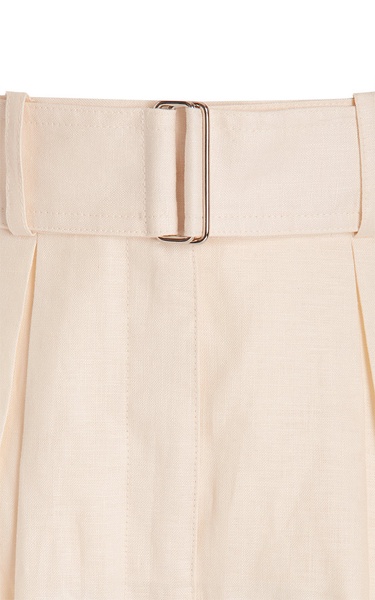 Exclusive Pleated Linen Shorts