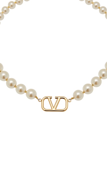 Pearl VLogo Necklace